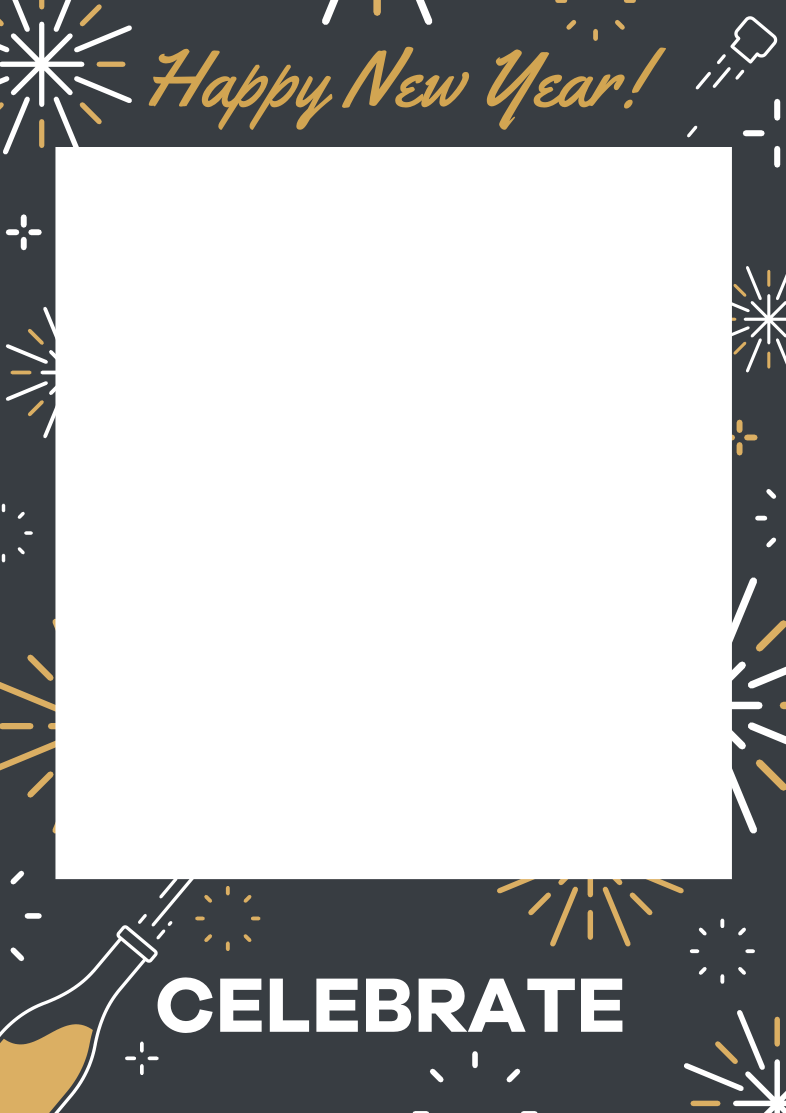 A1 A2 Personalised Selfie Frame with Happy New Near Design