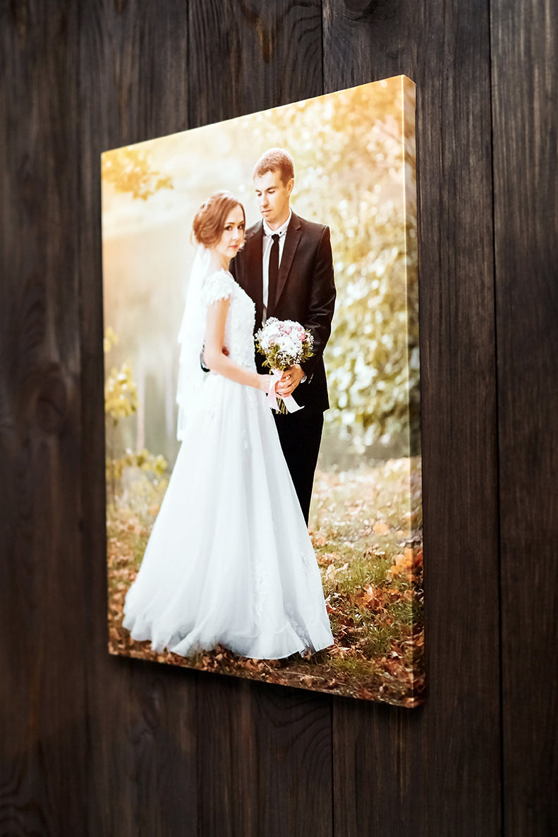 Canvas photo print wedding for family memories