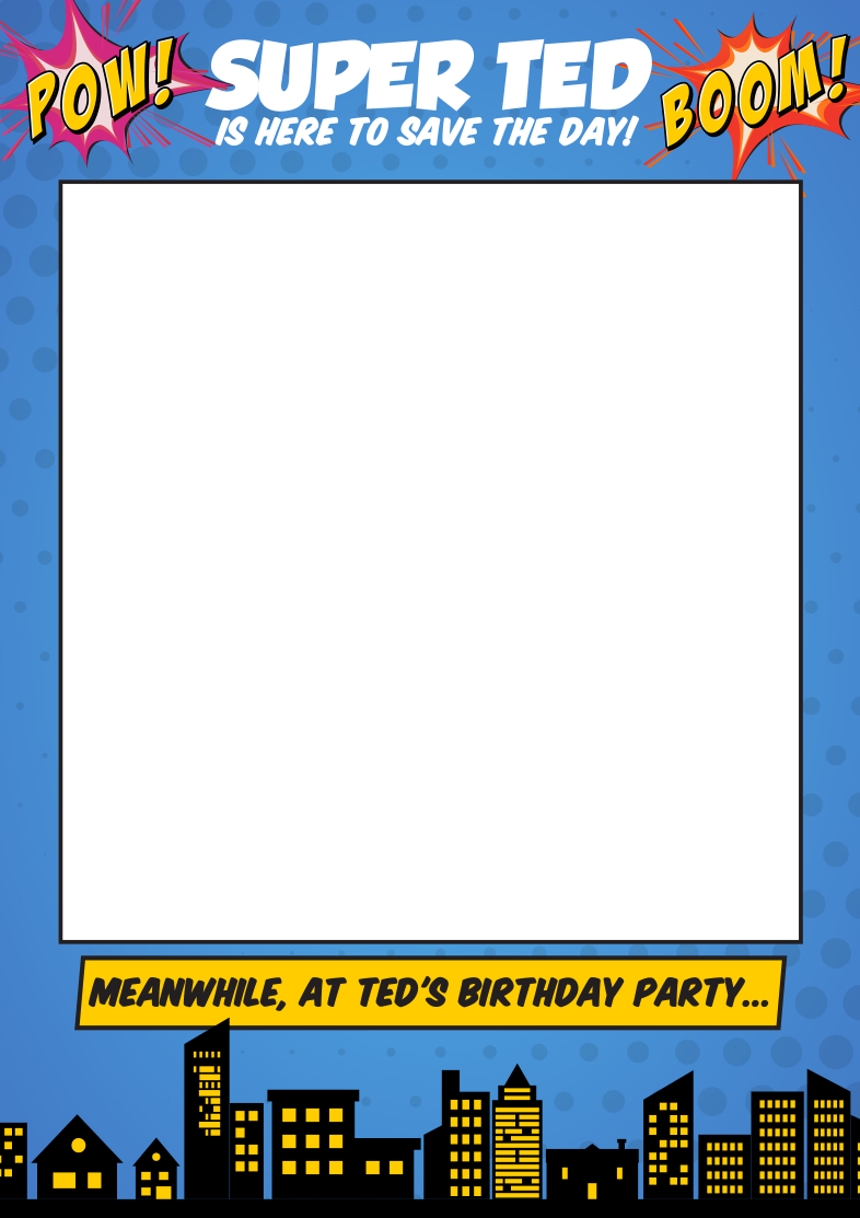 A1 A2 Personalised Selfie Frame with Super Hero Design