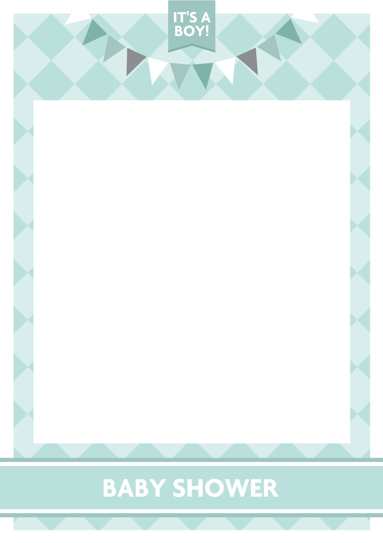 A1 A2 Personalised Selfie Frame with Baby Shower Boy Design