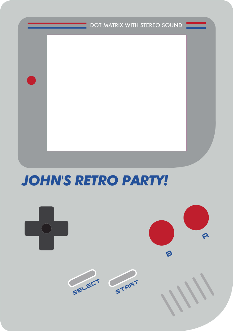 A1 A2 Personalised Selfie Frame with Gameboy Design